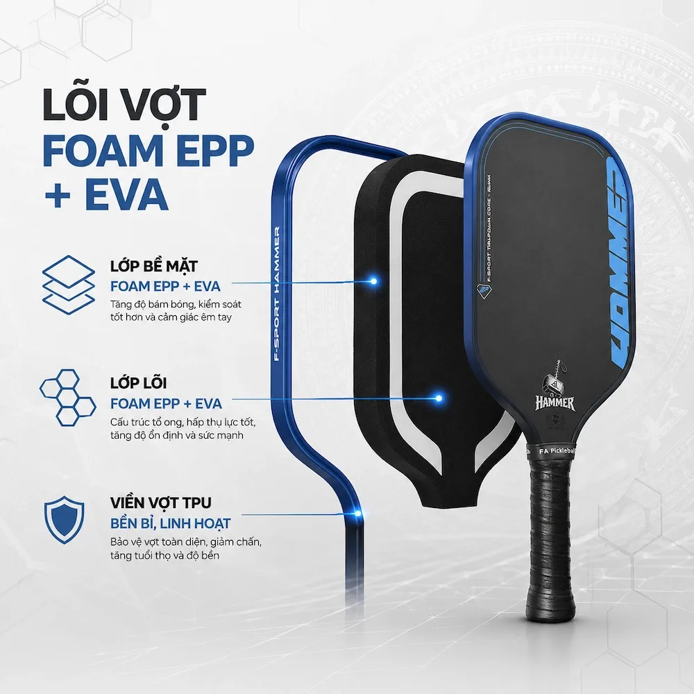 lõi foam kép của f-sport pickleball - anh 1
